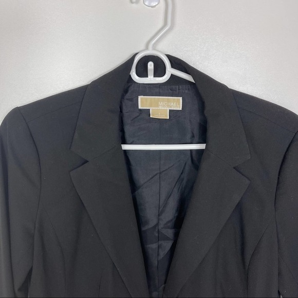 Michael Michael Kors Black Asymmetric Hem Zipper Blazer Size 6 - Picture 5 of 12
